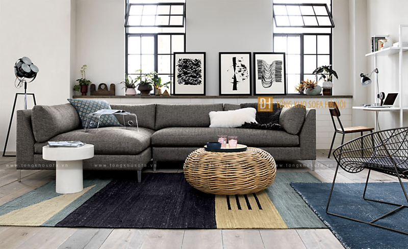 Sofa góc bọc nỉ kiểu dáng Italia DH178